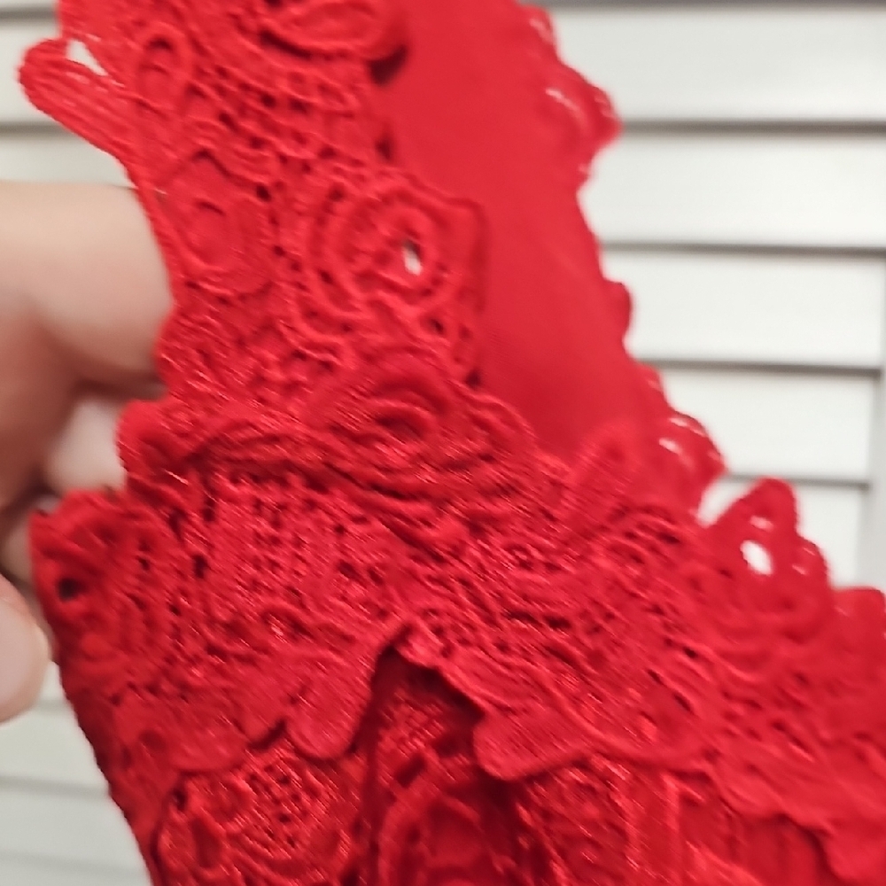 VENUS Sexy Red Lace Mini Bodycon Dress Sz 10 Like New - Picture 7 of 9